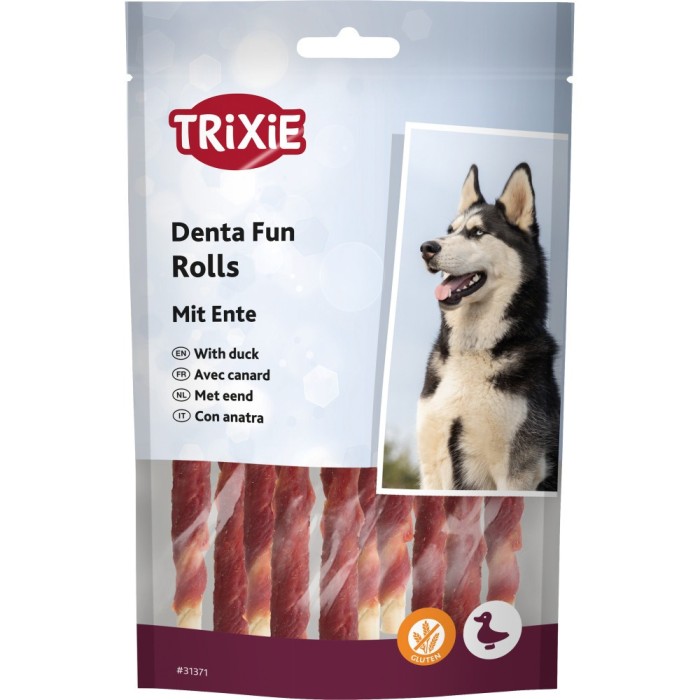 Ласощі Trixie Denta Fun Rolls with Duck для собак Паличка для чищення зубів з качкою, 12 см, 80 г, 10 шт