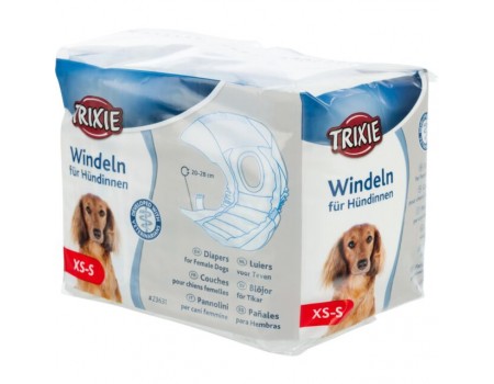 Памперси для собак TRIXIE, XS-S (упак. 12 шт.) Обхват талії: 20-28 см