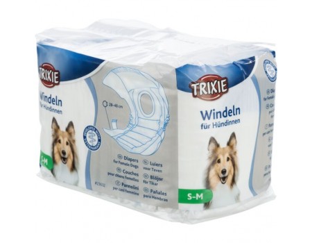 Памперсы для собак TRIXIE , CM  (упак. 12 шт.) Обхват талии: 28-40 см
