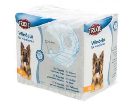 Памперси для собак TRIXIE, XL (упак. 12 шт.) Обхват талії: 40-58 см
