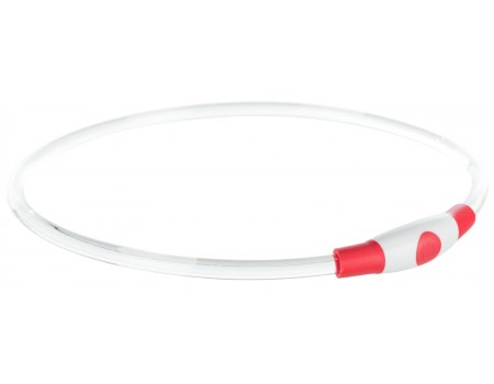 Светящийся USB ошейник для собак TRIXIE, 40см/8мм, красный