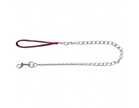 Повідець-ланцюг метал, з нейлоновою ручкою для собак TRIXIE, 1,0 м/4,0 мм, червоний