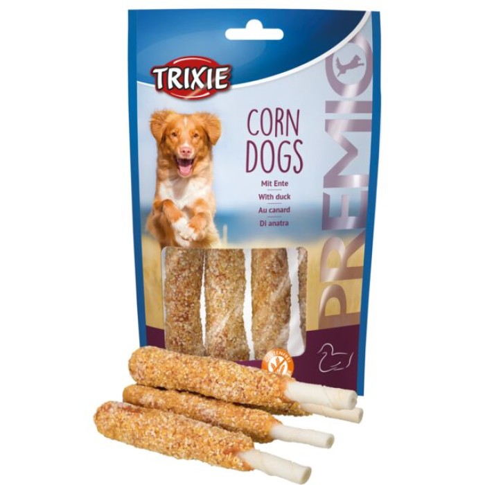TRIXI Ласощі для собак "Corn Dogs" (качка), 4 шт/100гр
