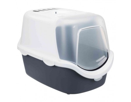Туалет-будиночок з дверцятами для котів TRIXIE - Vico, 40х40х56см, синьо-сірий/білий