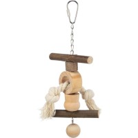 Игрушка с колокольчиком и канатом для птиц TRIXIE ,  20см,  бюджи, средние попугаи