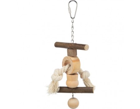 Игрушка с колокольчиком и канатом для птиц TRIXIE ,  20см,  бюджи, средние попугаи