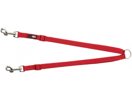 Поводок-свора для собак "Premium" TRIXIE  XS-M (нейлон)40–70 cм/15 мм, красный