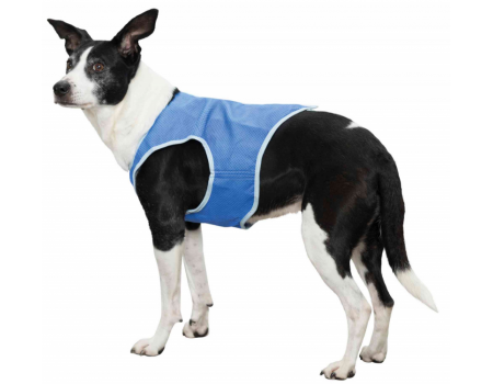 Жилет, що охолоджує, для собак TRIXIE, XL: Коло живота: до 100 см. Колір: синій Довжина по спинці: 40 см