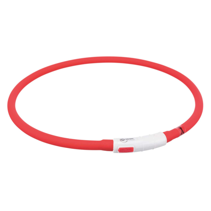 Нашийник TRIXIE USB (силікон) 70см/10мм, що світиться, червоний