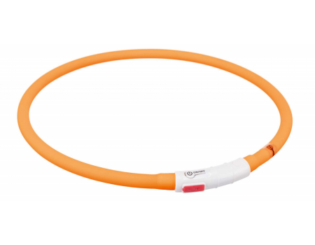 Ошейник светящийся TRIXIE USB(силикон)70см/10мм, оранжевый