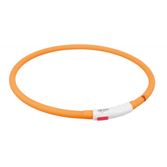Нашийник TRIXIE USB (силікон) 70см/10мм, що світиться, оранжевий