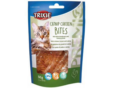 Лакомство для котов TRIXIE - "Catnip Chicken Bites"(курица+кошачья мята),  50г