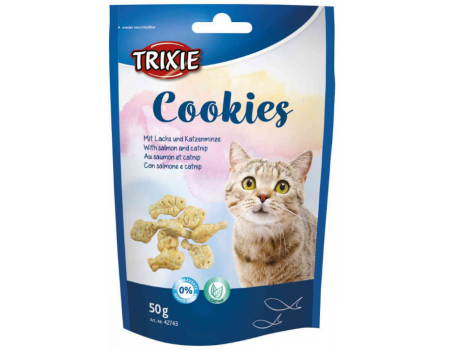 Лакомство для котов TRIXIE - "Cookies"(лосось+кошачья мята),  50г