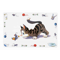 Коврик"Comic cat"под миску для еды, TRIXIE,  44х28см(кошка)