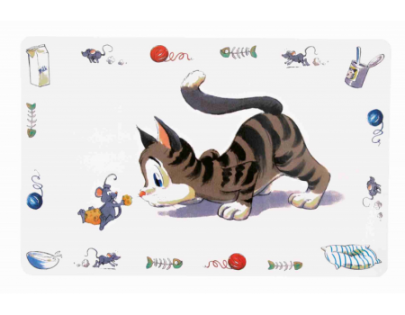 Коврик"Comic cat"под миску для еды, TRIXIE,  44х28см(кошка)