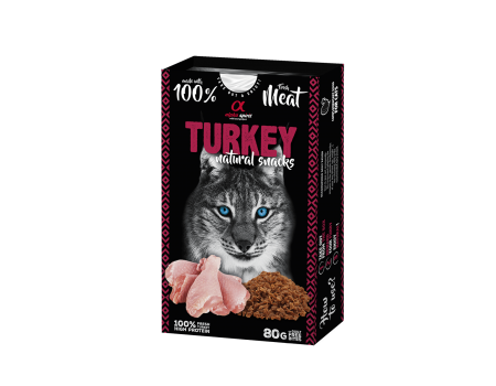Ласощі для котів Alpha spirit CAT NATURAL SNACK TURKEY Натурал Снек, індичка, 80 г