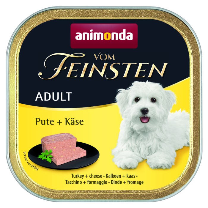 Корм вологий для собак Animonda Vom Feinsten Adult, з індичкою та сиром, 150 г