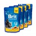 Набір паучів "3+1" для котів Brit Premium Cat pouch з лососем і фореллю,  4 х 100г  - фото 5