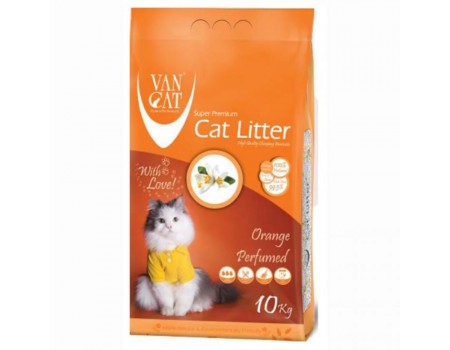 Van Cat Апельсин - Наполнитель бентонитовый для кошачьего туалета, 10 кг