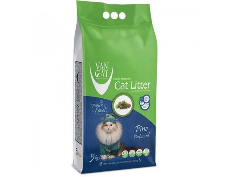 Van Cat Pine Сосна - Наполнитель бентонитовый для кошачьего туалета, 5 кг