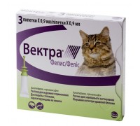 Ceva Vectra Felis (Вектра Фелис) Капли на холку от блох для кошек весо..