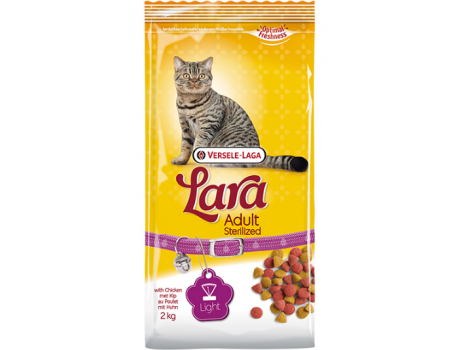 Lara Sterilized ЛАРА СТЕРИЛІЗЕД полегшений корм для кастрованих котів та стерилізованих кішок, з куркою, 2 кг.