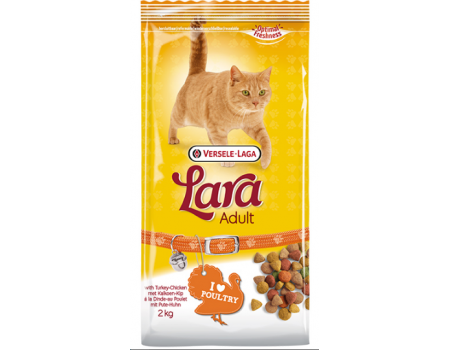 Lara Poultry ЛАРА КУРИЦА сухой корм для активных котов и кошек , 2 кг.