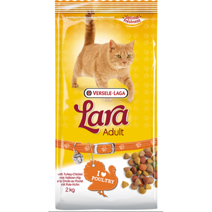 Lara Poultry ЛАРА КУРИЦЯ сухий корм для активних котів та кішок, 2 кг.