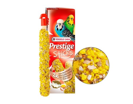  Versele-Laga Prestige Stic Budgies Eggs&Oyster Shells ВЕРСЕЛЕ-ЛАГА ЯЙЦА И РАКОВИНЫ УСТРИЦ лакомство для волнистых попугаев, 2*30 гр