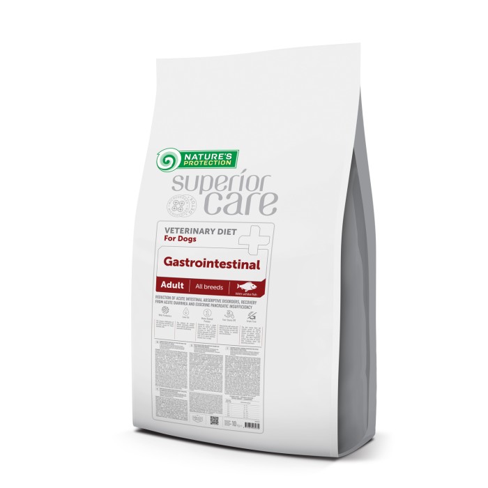 Сухий дієтичний корм Nature's Protection Superior Care Gastrointestinal, при захворюванннях ШКТ дорослих собак всіх порід, біла риба, 10 кг 