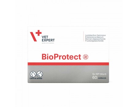 Vet Expert BioProtect Пищевая добавка для кошек и собак с нарушенной желудочно-кишечной микрофлорой, 60 капс.