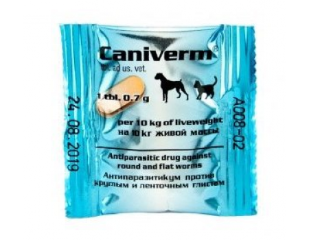 КАНІВЕРМ таблетки від глистів для котів та собак. 1т. на 5 – 10 кг ваги Біовета
