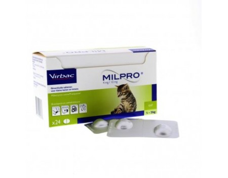Мілпро Milpro 4 мг/10 мг для кошенят до 2 кг, 1 упаковка 4 таблетки