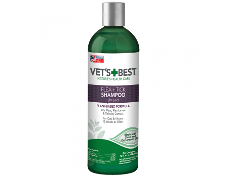 Шампунь для котів Vet`s Best Flea & Tick Shampoo for Cats  відлякує комах 355 мл