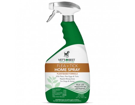VET`S BEST Natural Flea & Tick Home Spray Універсальний домашній спрей від бліх, кліщів та москітів для собак та для дому 945 мл