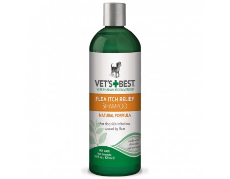 VET`S BEST Flea Itch Relief Shampoo Заспокійливий шампунь від укусів бліх 470 мл