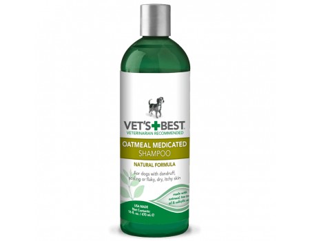 VET`S BEST Oatmeal Med Shampoo Терапевтический Шампунь от перхоти, шелушения, для сухой кожи 470 мл