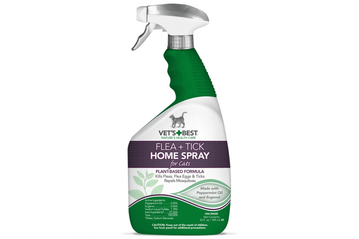 VET`S BEST Flea&Tick Home Spray for Cats Универсальный спрей от блох и  клещей для кошек и дома 945 мл ᐉ купить в Днепре, Киеве, Украине ≡ Цена,  Отзывы || Сытая морда