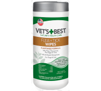 VET`S BEST Flea Tick Wipes Влажные салфетки от насекомых для собак (50..