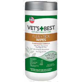 VET`S BEST Flea Tick Wipes Влажные салфетки от насекомых для собак (50..