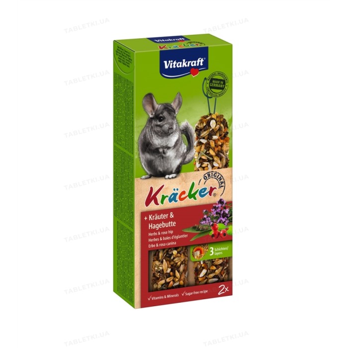 Vitakraft Крекер для шиншил з травами (2шт) 100г