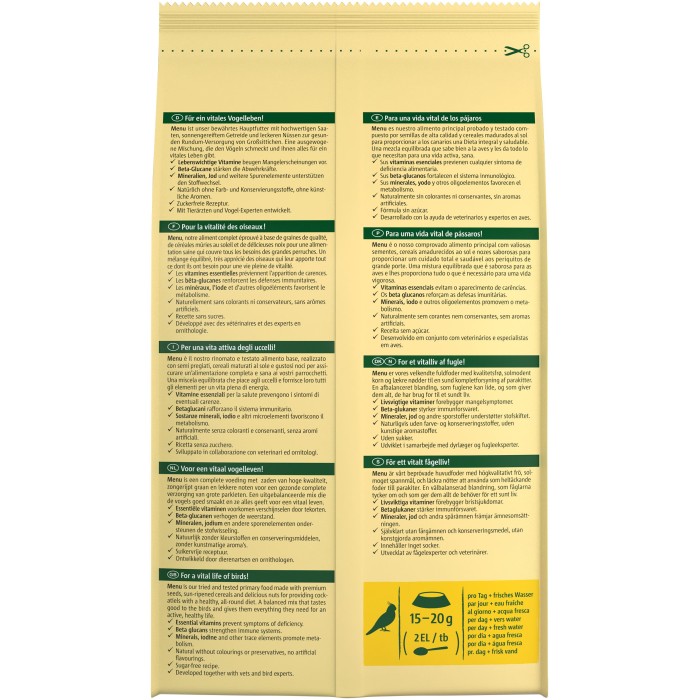Vitakraf Корм для німф Меню 1кг