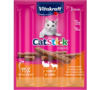 М'ясні палички Vitakraft  Cat Stick Turkey & Lamb, для котів, з індичк..