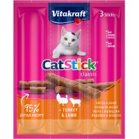 М'ясні палички Vitakraft  Cat Stick Turkey & Lamb, для котів, з індичкою та бараниною, 3*6 гр