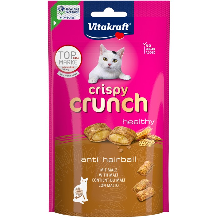 Хрусткі ласощі Vitakraft Crispy Crunch Malt, для котів, з кремовою начинкою та солодом, 60 гр
