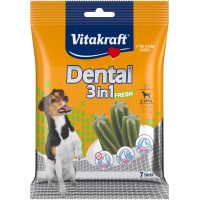 Палички Vitakraft Dental 3 in1 fresh small, для догляду за зубами з м'ятою для собак вагою 5-10 кг, 120 гр