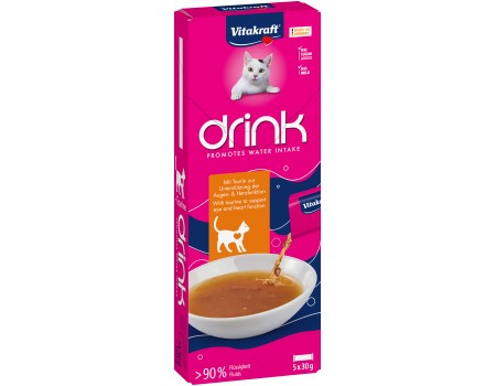 Напій Vitakraft Drink Chicken Flavour + Taurine, для котів, куркою і таурином, 5*30 г