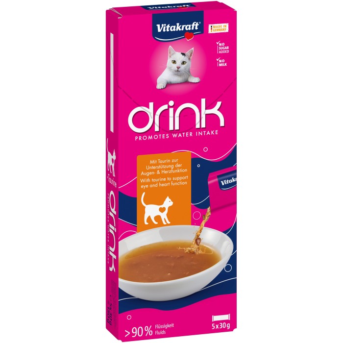 Напій Vitakraft Drink Chicken Flavour + Taurine, для котів, куркою і таурином, 5*30 г