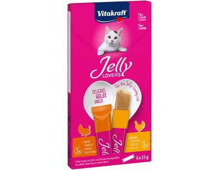 Желе Vitakraft Jelly Lovers MP, для котів, куркою та індичкою, 6*15 г