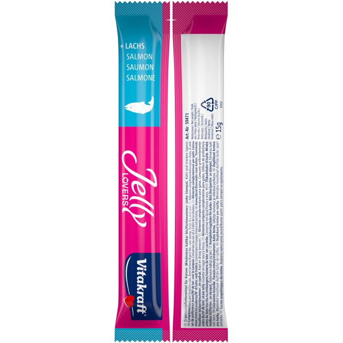 Желе Vitakraft Jelly Lovers MP, для котів, лососем та камбалою, 6*15 г